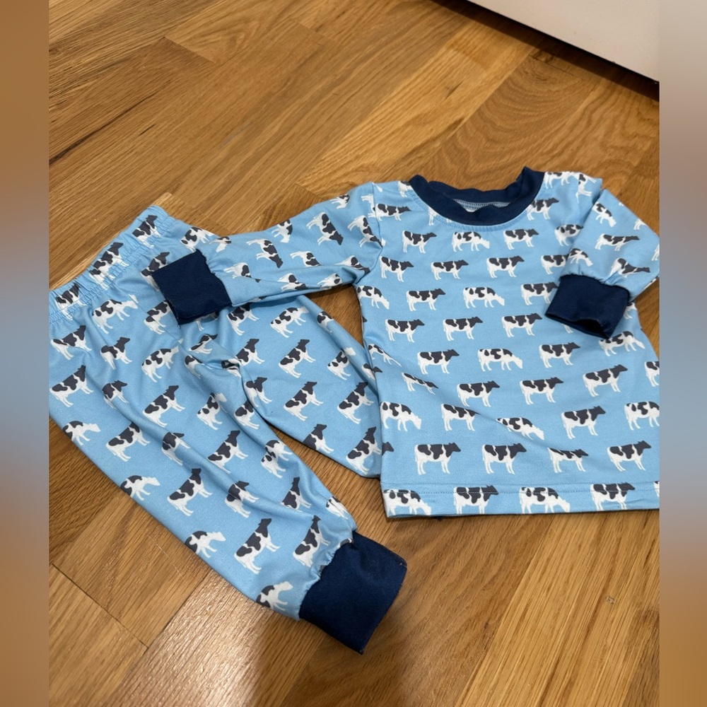 BUSY BEES SMOCKED / cow outfit 🐄/ size 3 month / NEW / pajama set!!